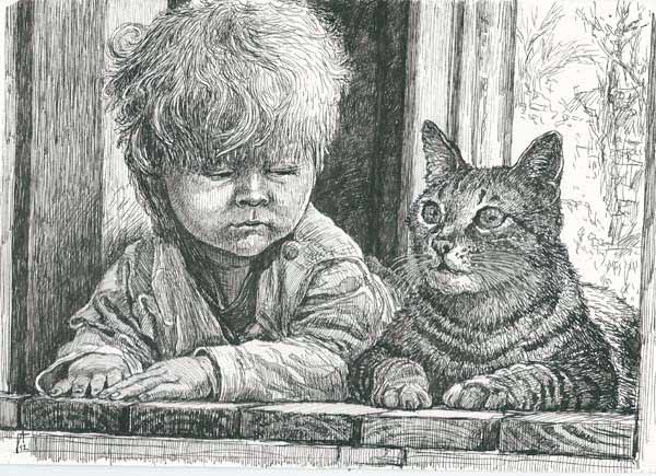История дружбы маленького мальчика Вани и кота