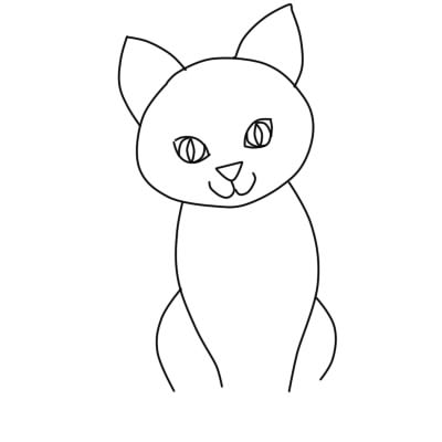 Простейший рисунок кошки пошагово шаг 5