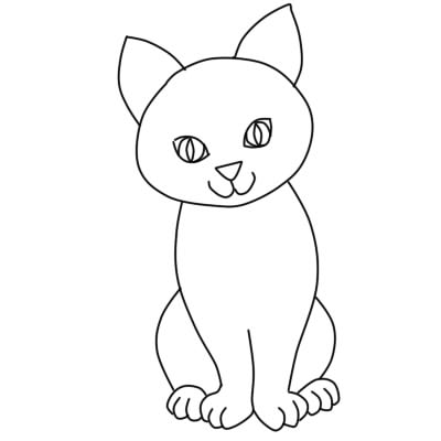 Простейший рисунок кошки пошагово шаг 6