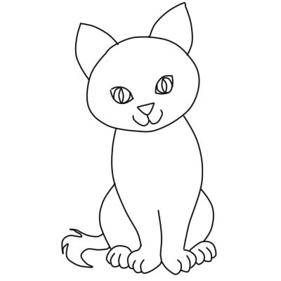 Простейший рисунок кошки пошагово шаг 7