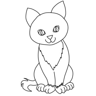 Простейший рисунок кошки пошагово шаг 8