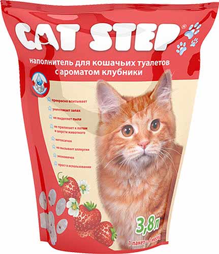 Наполнитель Cat Step силикагелевый с ароматом клубники