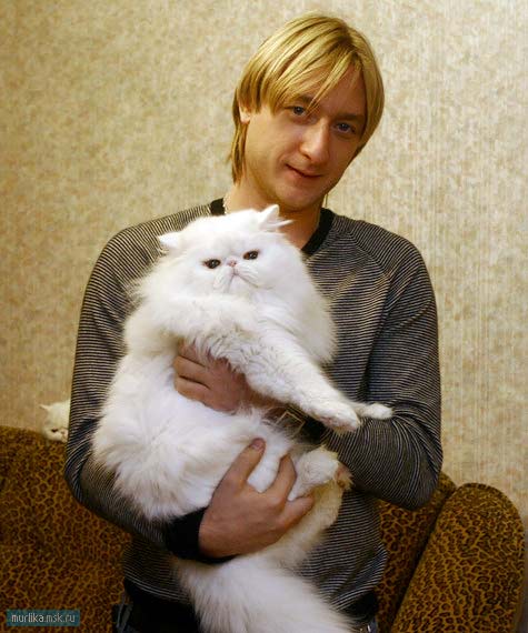 Евгений Плющенко и кот Пухлик