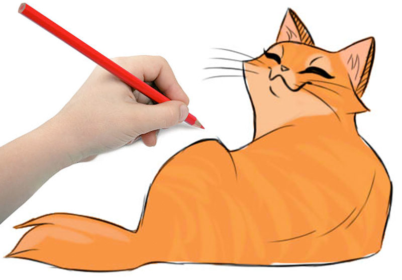 Рисунок ленивой кошки