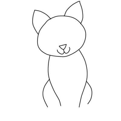 Простейший рисунок кошки пошагово шаг 4