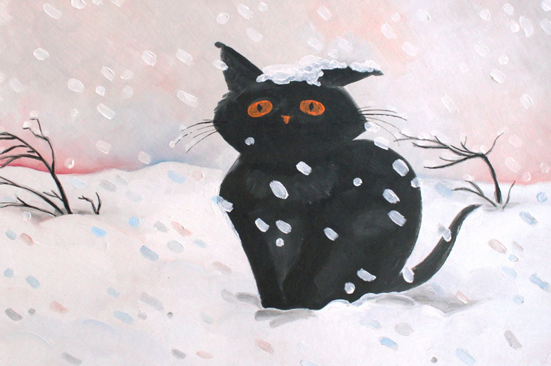 Стих про кошку Котенок в снегу фото